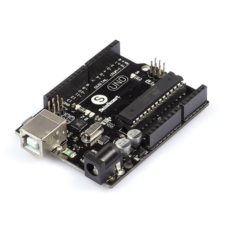 [Discontinued] SainSmart UNO R3 ATmega328P Development Board + USB Cable + Black Transparent Hard Case Enclosure, Compatible With Arduino