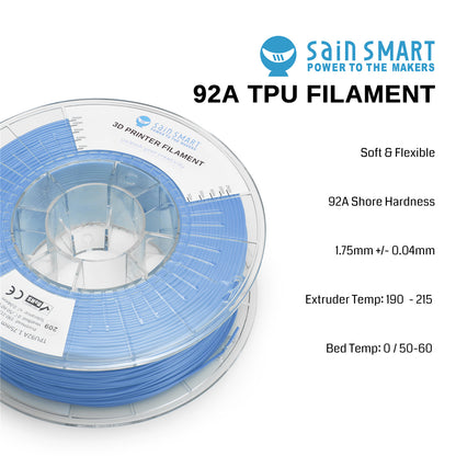 Pastel Color, 1.75mm 92A Flexible TPU Filament, 1KG