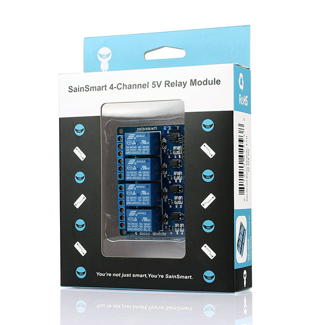 [Discontinued] SainSmart 4-Channel 5V Relay Module for PIC ARM AVR DSP Arduino MSP430 TTL Logic DE Shipping