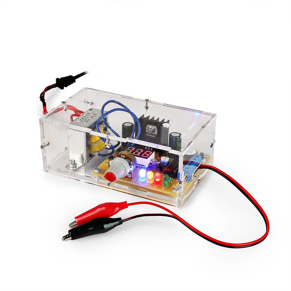 [Discontinued] New 110V DIY LM317 Adjustable Voltage Power Supply Board Kit With Case