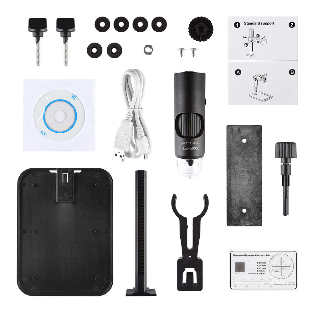 [Discontinued] SainSmart DM-500S Digital USB Microscope,  5X-500X 2MP 8-LED