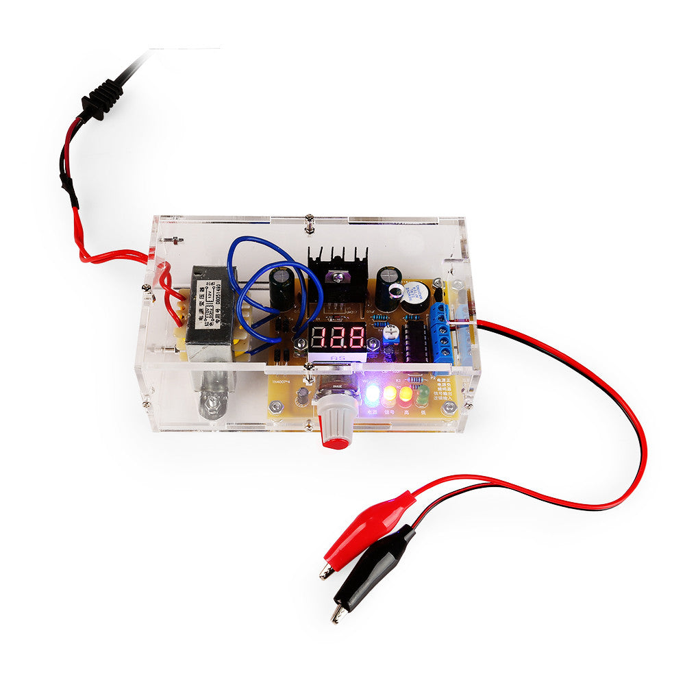 [Discontinued] New 110V DIY LM317 Adjustable Voltage Power Supply Board Kit With Case