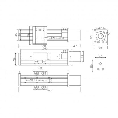 Linear Stage Actuator with Nema17 Stepper Motor for CNC Router