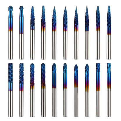 [Discontinued] RR20A, 0.118”(3mm) Shank, Rotary Burrs, 20Pcs Bit Set