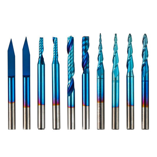 [Discontinued] EM10A, 1/8" Shank, Micro-Cutting Diameter End Mills Bit Set, 10-PCS