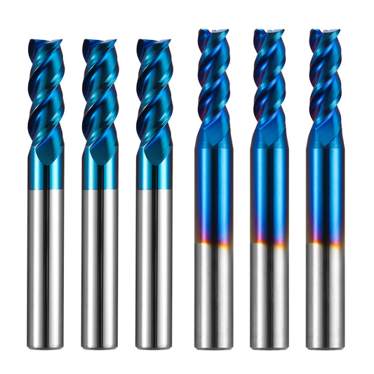 [Discontinued] SN06A, 1/4’’ Shank, 3-Flute, 5 & 6mm Cutting, 6 Pcs End Mill for Aluminum Applications