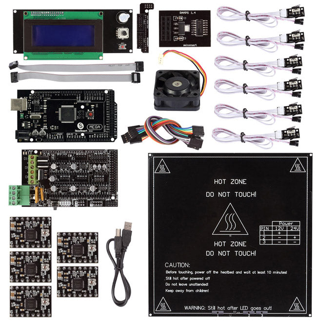 Mega 2560+A4988+RAMPs 1.4 3D Printer Kit