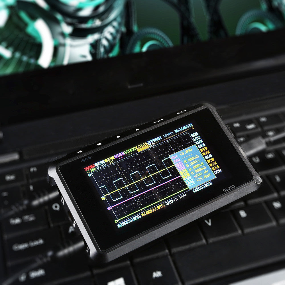 [Discontinued] DSO203 Pocket-sized 4-Channel Digital Oscilloscope  8MHz 72 MSps, Aluminum Shell