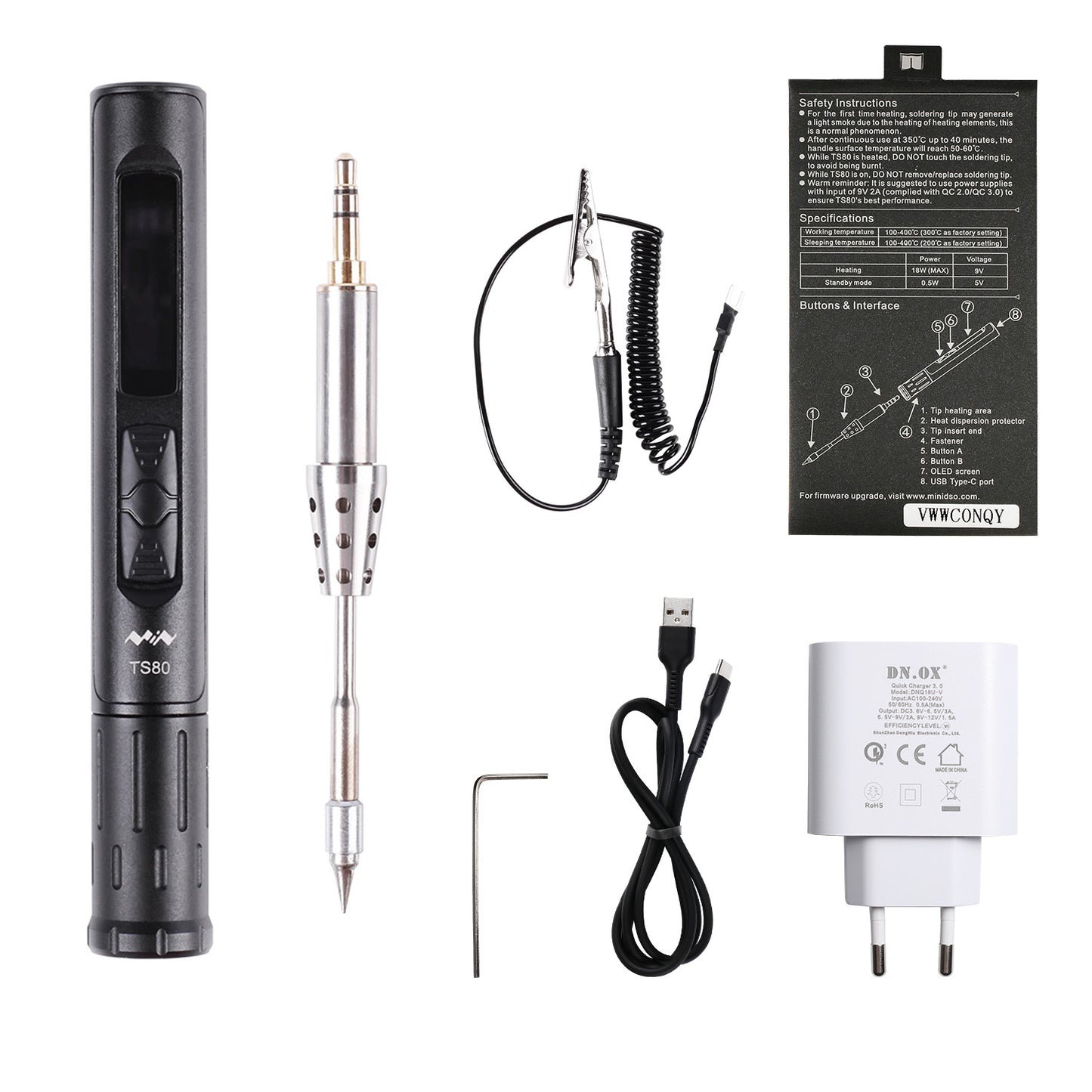 [Discontinued]ToolPAC TS80 Smart Soldering Iron, USB Type-C Power