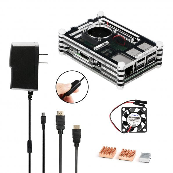 [Discontinued] Raspberry Pi 3 B+ Case with Fan and Heat Sinks