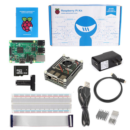 [Discontinued] Raspberry Pi 3 Ultimate Kit - Black Rainbow Case SD Card Breadboard HDMI GPIO USB Charger