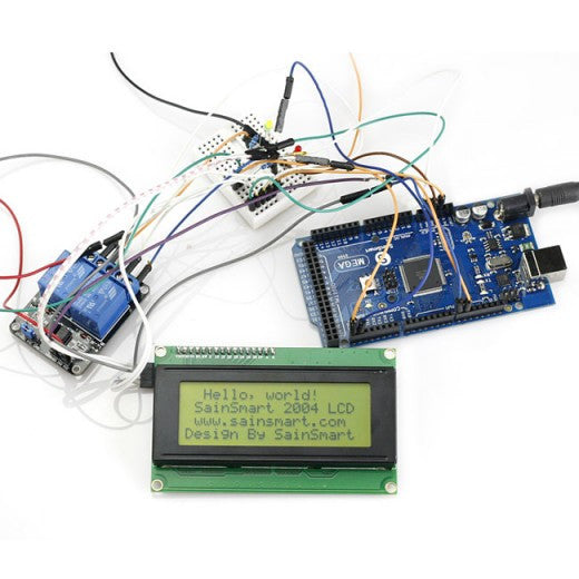 [Discontinued] SainSmart 2560 + 2-Channel Relay Module + IIC 2004 LCD + Prototype V3 Shield for UNO Mega2560 1280 Duemilanove R3 AVR ATMEL Robot