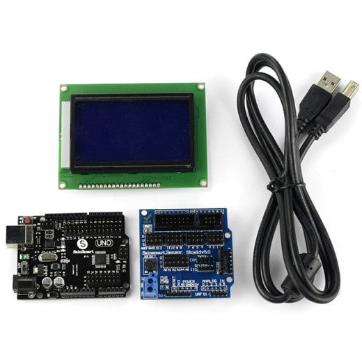 [Discontinued] SainSmart UNO R3 Improved Version+12864 LCD+Sensor Shield V5 Kit For Arduino