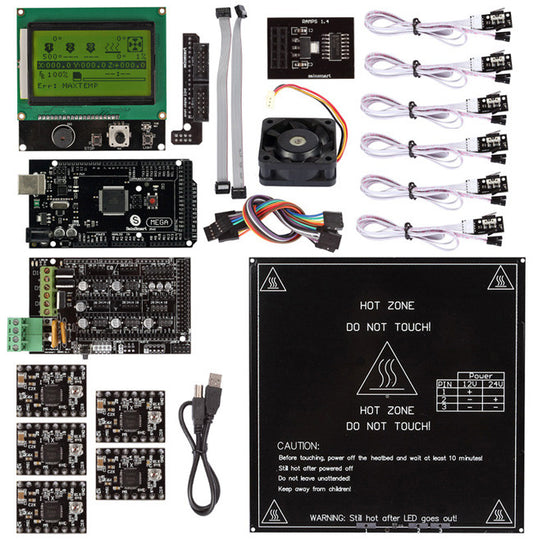 [Discontinued] SainSmart Ramps 1.4 + A4988 + Mega2560 R3 + Endstop + LCD 12864 Kit For RepRap 3D Printer