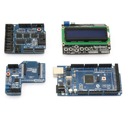 [Discontinued] Sainsmart  Arduino Mega ATmega2560 + SainSmart Sensor Shield V4 + SainSmart XBee Shield + SainSmart LCD Keypad Shield for Arduino UNO MEGA R3