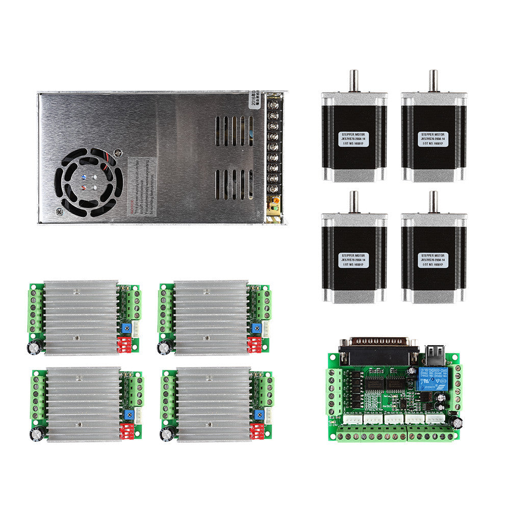 [Discontinued] CNC 5-Axis Kit 3 with TB6600 Motor Driver Mach3, Breakout Board, Nema23 270 oz-in Stepper Motor and 24V Power Supply