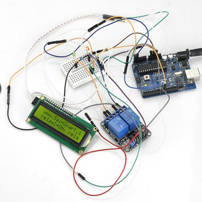 [Discontinued] SainSmart UNO + 2-Channel Relay Module + IIC 1602 LCD Y + Prototype Shield For UNO Mega2560 1280 Duemilanove R3 AVR ATMEL Robot