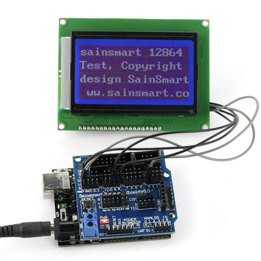 [Discontinued] SainSmart UNO R3 Improved Version+12864 LCD+Sensor Shield V5 Kit For Arduino