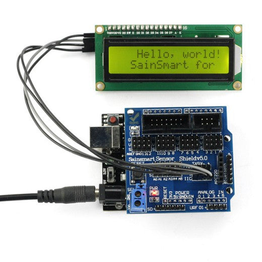 [Discontinued] SainSmart UNO R3+ Sensor V5 + IIC LCD1602 Y-G Module Display For Arduino UNO MEGA R3