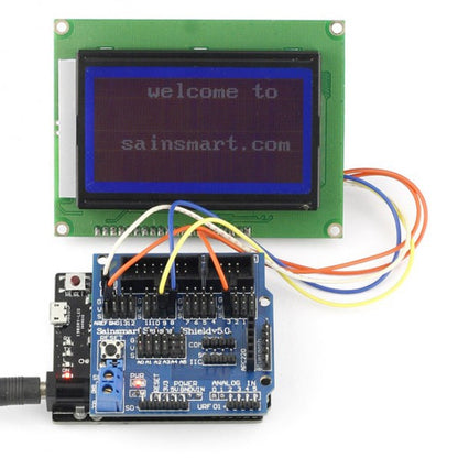 [Discontinued] SainSmart Leonardo R3+12864 LCD+Sensor Shield V5 Kit For Arduino AVR ATmega8U2