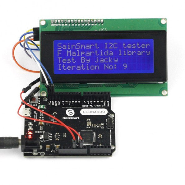 [Discontinued] Sainsmart Leonardo R3 ATMEGA32U4 + IIC LCD 2004 USB Cable Kit For Arduino