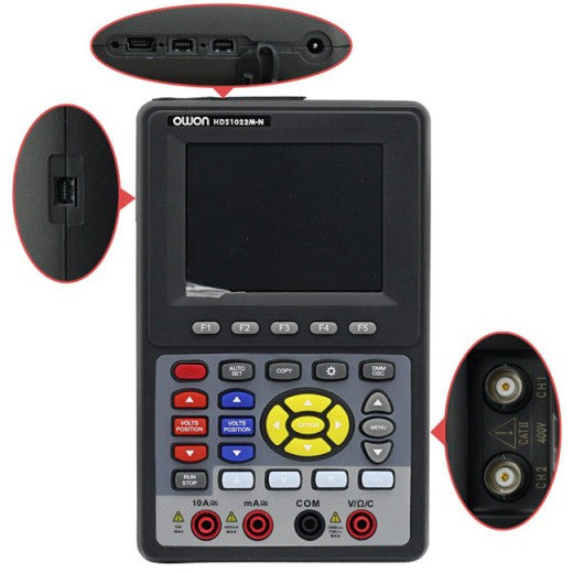 [Discontinued] Owon HDS1022M-N Handheld 20 mhz 2 Channel Digital Storage Oscilloscope & Multimeter TrueRMS AC