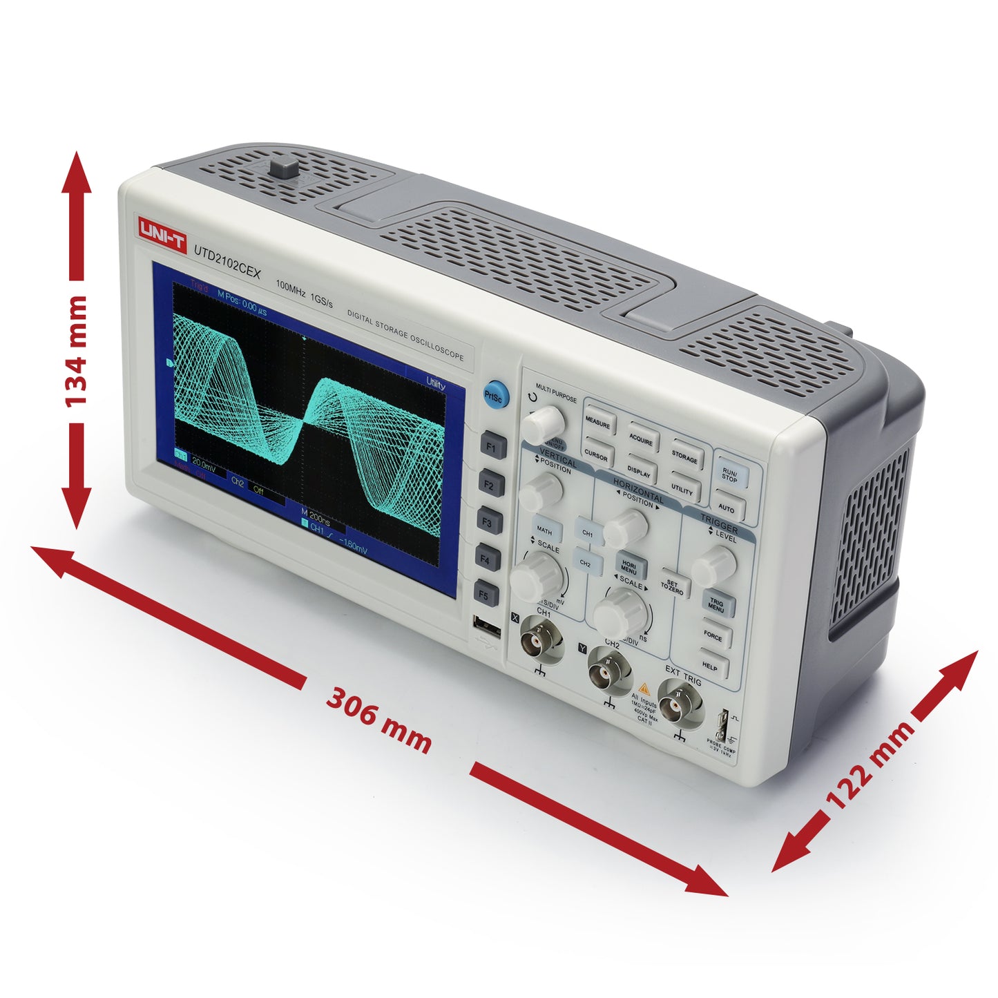 [Discontinued] UNI-T UTD2102CEX Dual Channel Digital Storage Oscilloscope