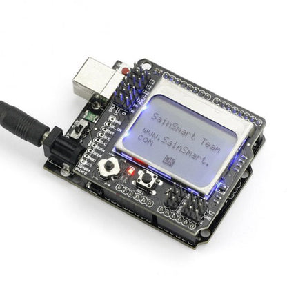 [Discontinued] SainSmart UNO R3 Improved Version +SainSmart Graphic LCD4884 Shield For Arduino