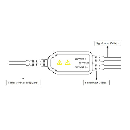 Micsig DP750-100 High Voltage Differential Probe 750V 100MHz 3.5ns Rise Time 50X/500X Attenuation Rate