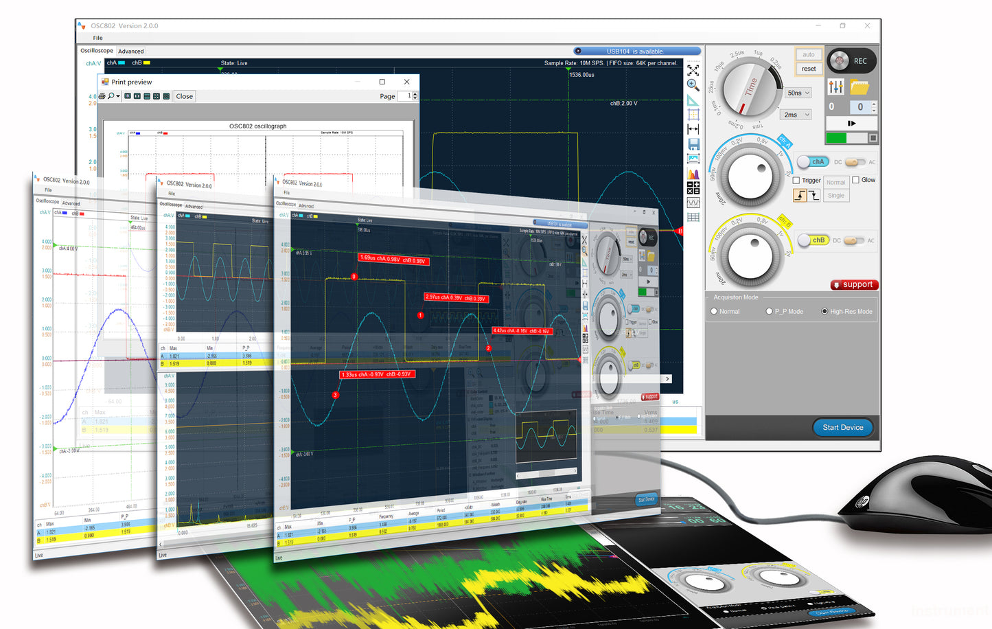 [Discontinued] SainSmart DS802 Dual Channel Virtual PC Oscilloscope