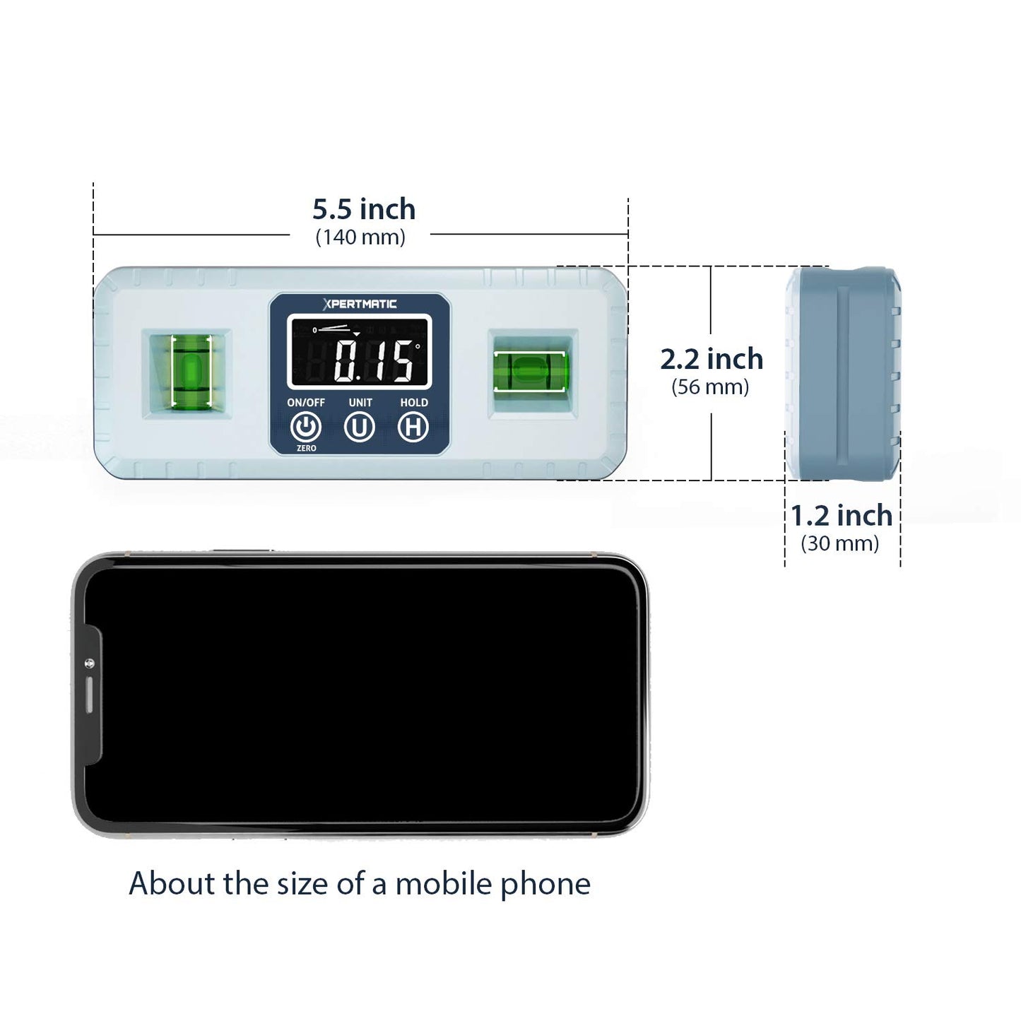 [Discontinued] XpertMatic Accurate DL1909 Digital Angle Gauge Magnetic VA Display with Level Vials