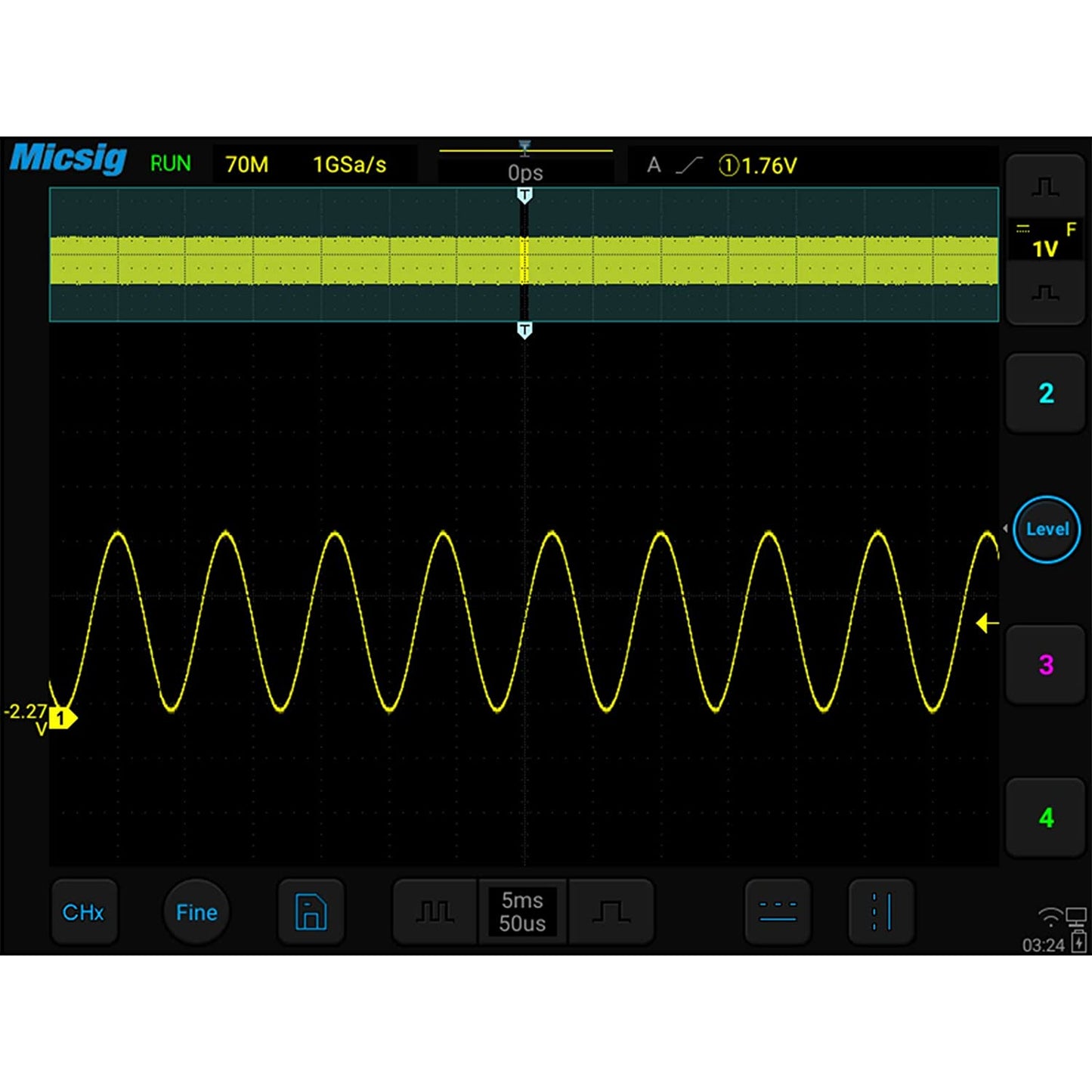 Micsig Digital Tablet Storage Oscilloscope 100MHz 4CH, Upgrade Version STO1004 of TO1104