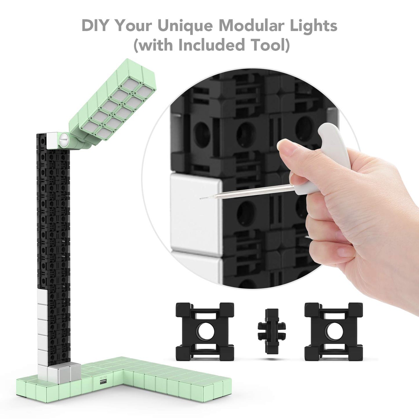 [Discontinued] Modular LED Desk Lamp Gradual Dimmable STEM Learning Table Light Green