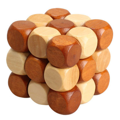 [Discontinued] SainSmart Jr. Wooden Educational Triangle Lock 3D IQ Puzzle Cube Toy Brain Teaser Christmas gift