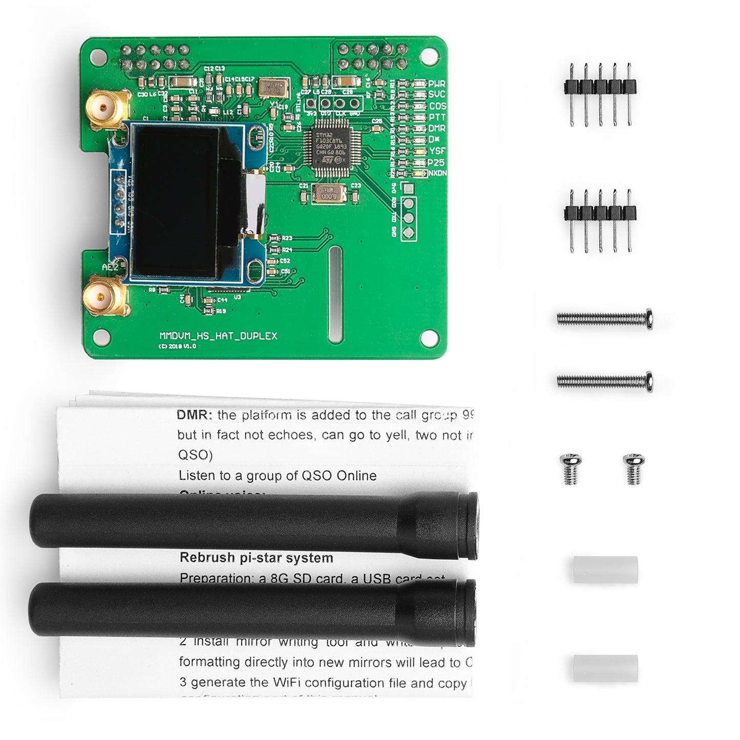 [Discontinued] MMDVM 2 channels Hot Spot Shield with OLED+MMDVM Hotspot Spot Radio Station Antenna