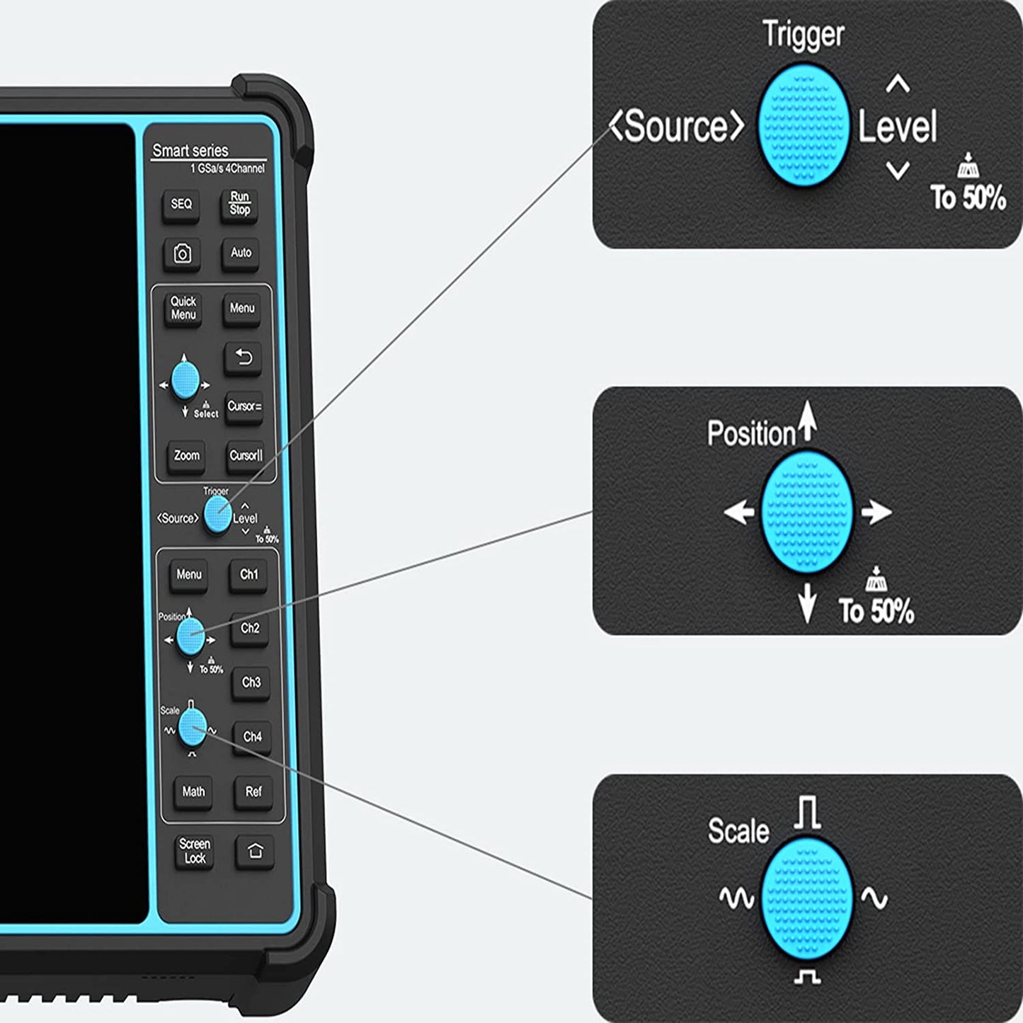 Micsig Digital Tablet Storage Oscilloscope 100MHz 4CH, Upgrade Version STO1004 of TO1104