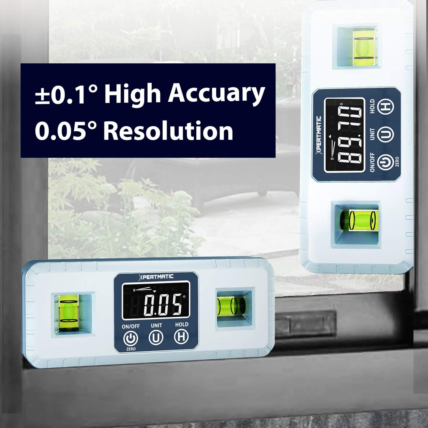 [Discontinued] XpertMatic Accurate DL1909 Digital Angle Gauge Magnetic VA Display with Level Vials