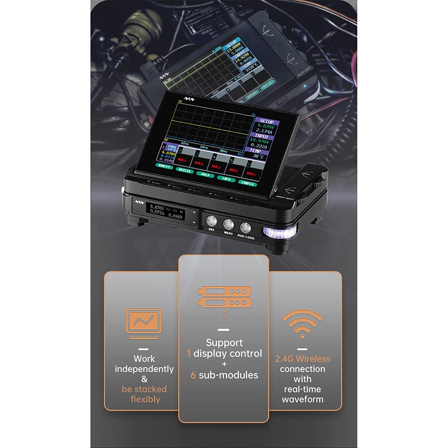 MDP-XP2 Mini Digital Programmable Power Supply with 30V/10A 300W 2.4G Wireless Connection