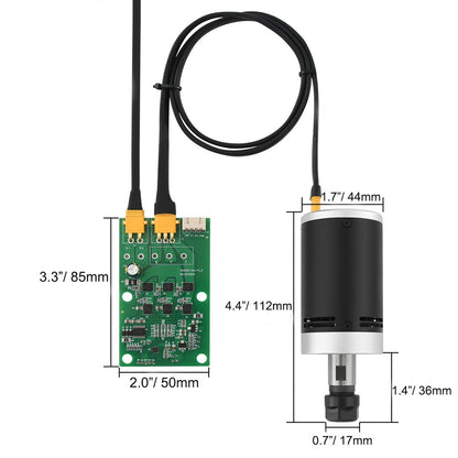 [Open Box] 3018 φ44mm Brushless Motor Spindle Kit, 24V 12kRPM with Drive Board