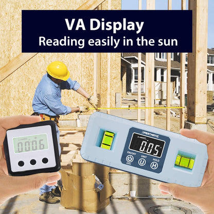 [Discontinued] XpertMatic Accurate DL1909 Digital Angle Gauge Magnetic VA Display with Level Vials