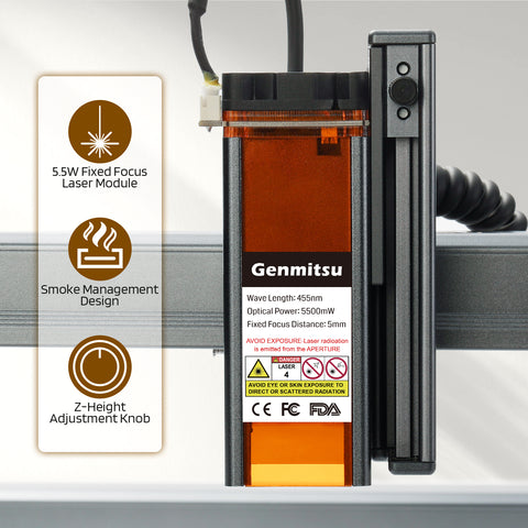 Genmitsu Jinsoku LC-40 Laser Engraver Machine, 5.5W Wireless & GRBL Control