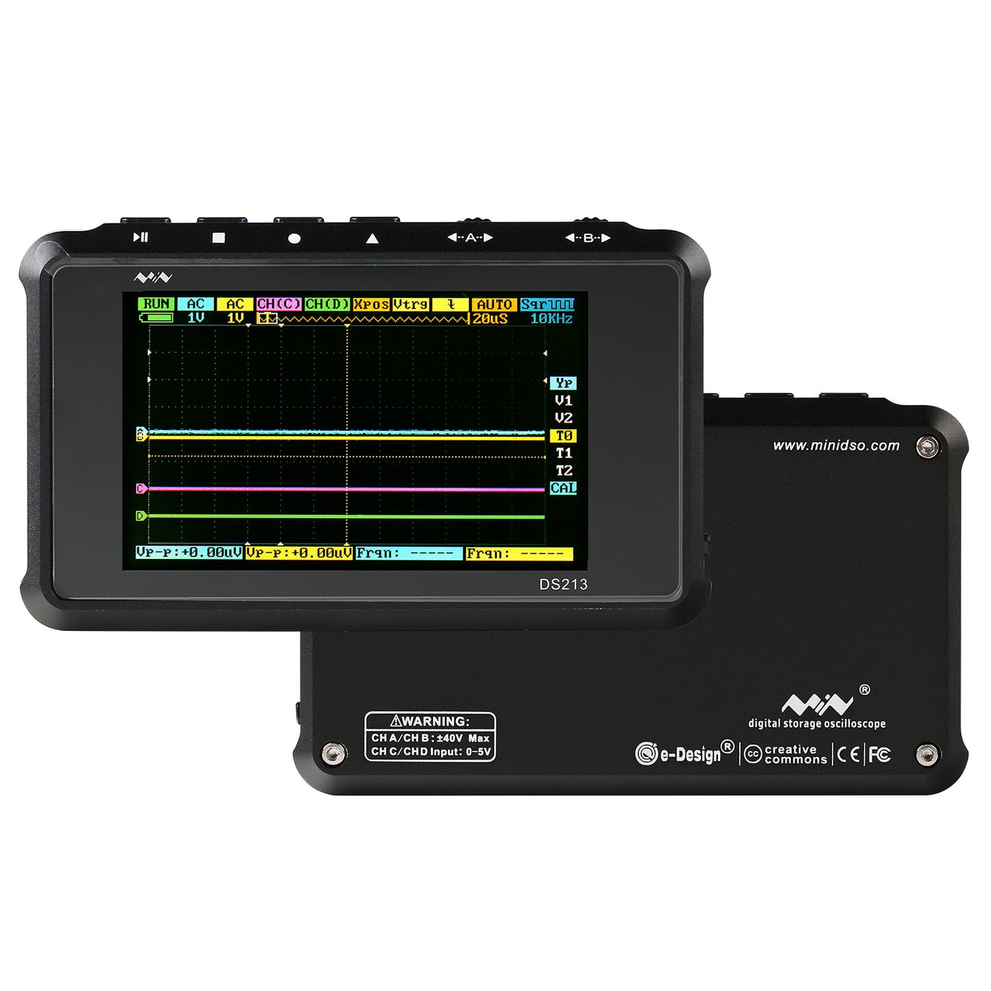 [Hide] DSO213 4-Channels Handheld Mini Digital Oscilloscope