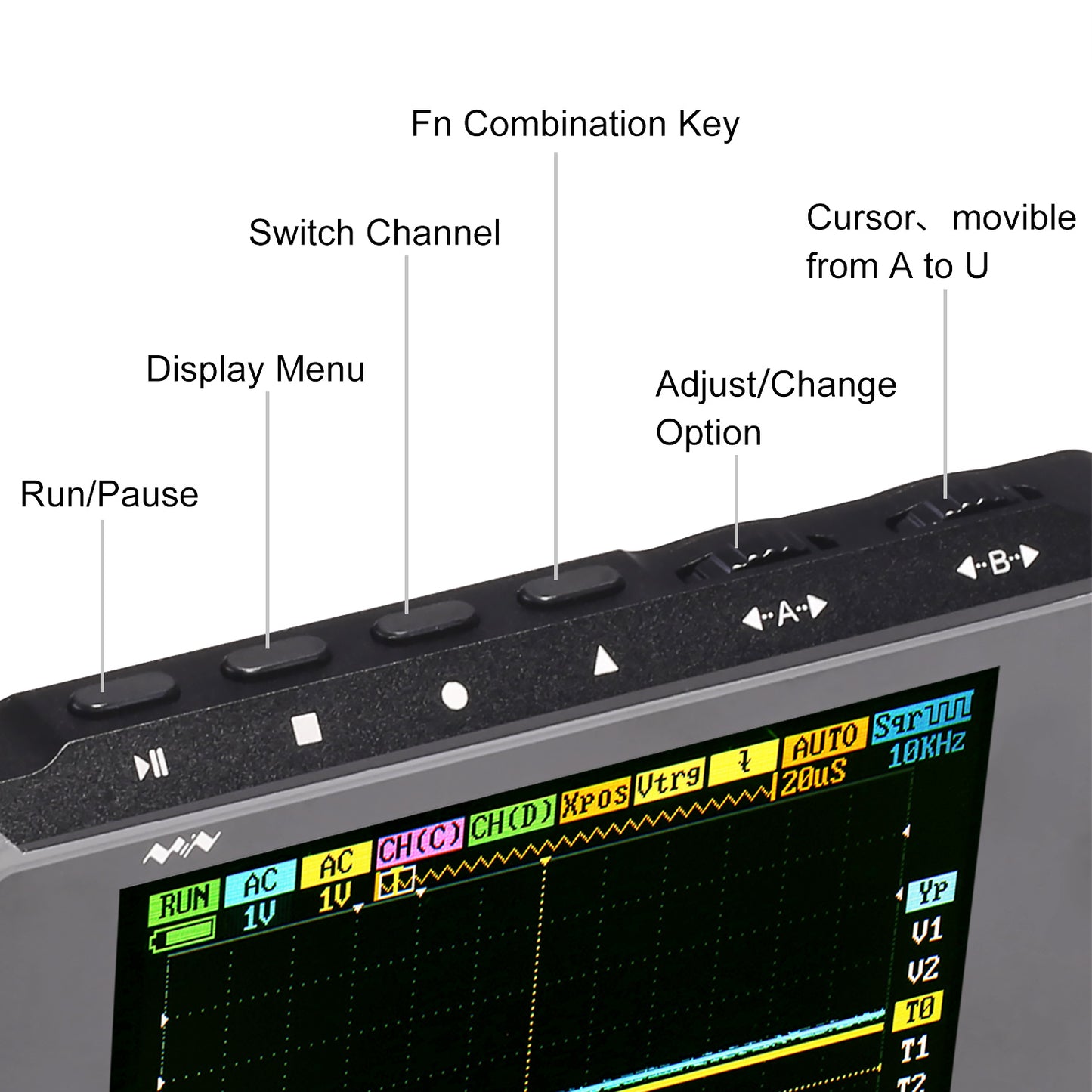 [Hide] DSO213 4-Channels Handheld Mini Digital Oscilloscope