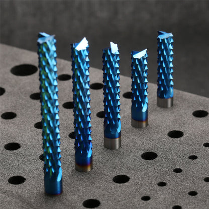 CS05A, 1/4" Shank & Cutting, Corn Cob Milling Cutter, 5Pcs End Mill Set