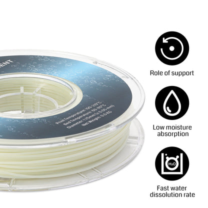 Natural PVA Dissolvable Filament, Water Soluble Support 1.75mm, 0.5kg/1.1lbs, Accuracy +/- 0.05mm