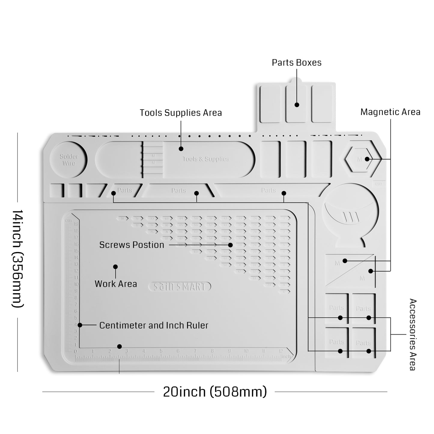 Large Anti-Static Magnetic Silicone Soldering Mat