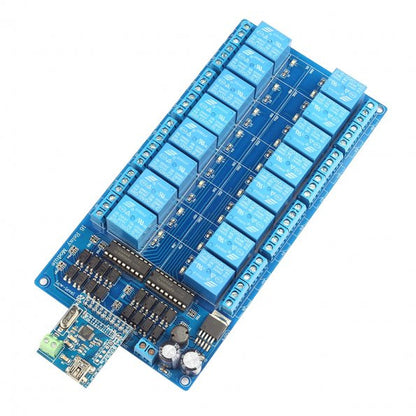 [Discontinued]16-Channel USB HID Programmable Control Relay Module[US ONLY]