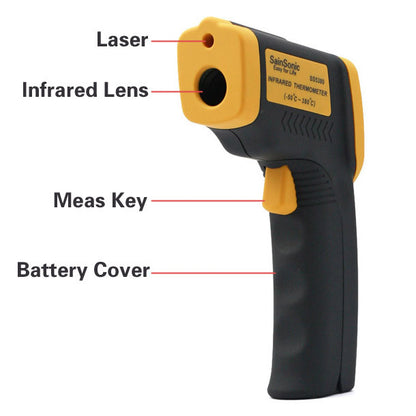 [Discontinued] Non-Contact Laser Point IR Infrared LCD Digital Thermometer 9v Battery Inclued