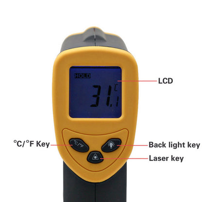 [Discontinued] Non-Contact Laser Point IR Infrared LCD Digital Thermometer 9v Battery Inclued