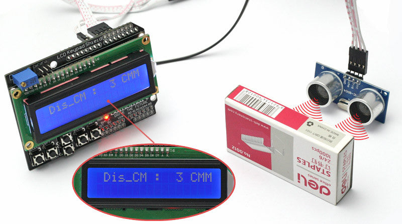 [Discontinued] UNO Protype Kit +LCD Keypad+Prototype Shield+HC-SR04 Distance Sensor